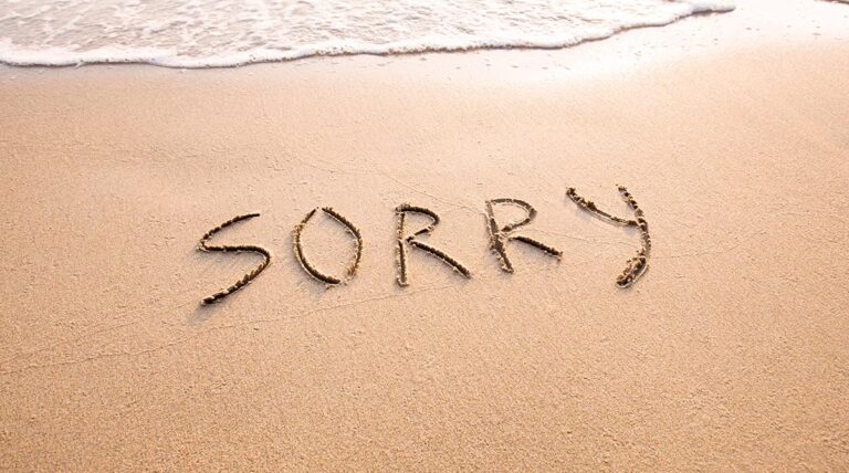 sorry in sand